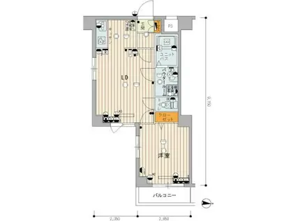 スカイコートヌーベル中村橋(1LDK/1階)の間取り写真