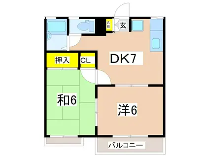 セフィーラY(2DK/1階)の間取り写真