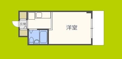 グリーンハイツII(ワンルーム/3階)の間取り写真