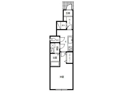 ル・メイユール売市(1K/1階)の間取り写真