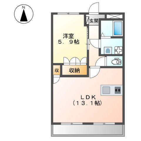 シャインハピサス(1LDK/2階)の間取り写真