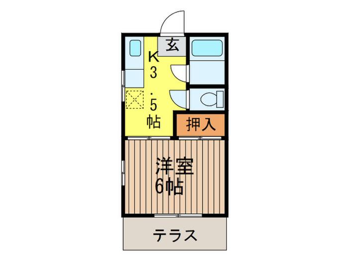 コーポ竹内(1K/1階)の間取り写真