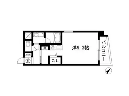 ウィングコート徳川(ワンルーム/5階)の間取り写真