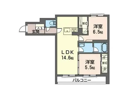 ヴィオラ トレ ルチア(2LDK/1階)の間取り写真