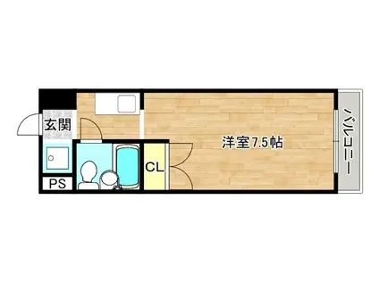 メゾンデイグレック(1K/6階)の間取り写真