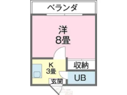 ミッキーハウス(1K/3階)の間取り写真