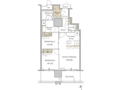 MJR熊本ゲートタワー(2LDK/17階)の間取り写真