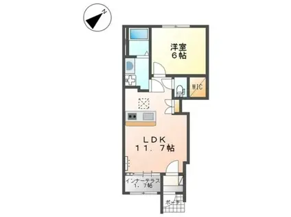 イストワール ブルー(1LDK/1階)の間取り写真