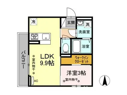 ナゴミエル/エミアス ナゴミエル(1LDK/2階)の間取り写真