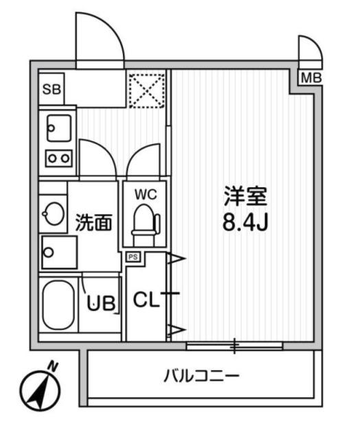 ALTERNA北品川(1K/3階)の間取り写真
