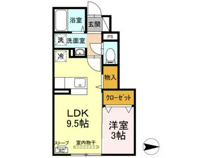 セジュールEJ(1LDK/1階)の間取り写真