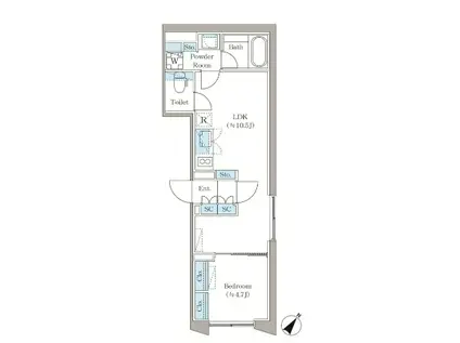 アローズ茗荷谷(1LDK/1階)の間取り写真