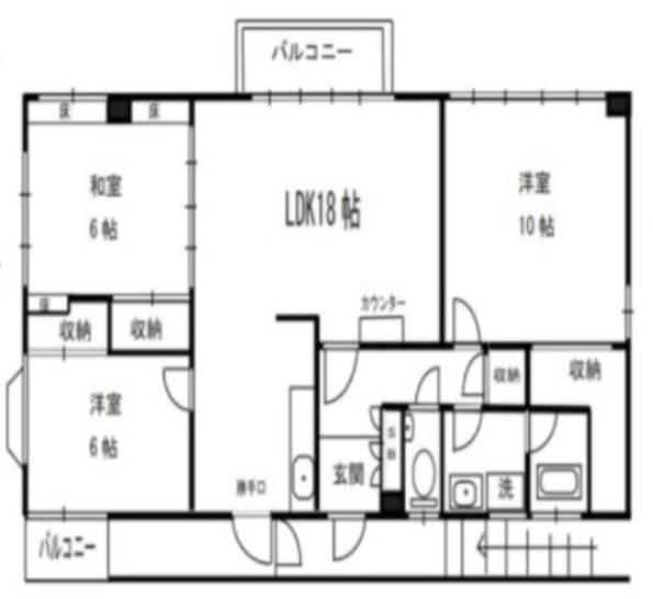 NSビル(3LDK/3階)の間取り写真