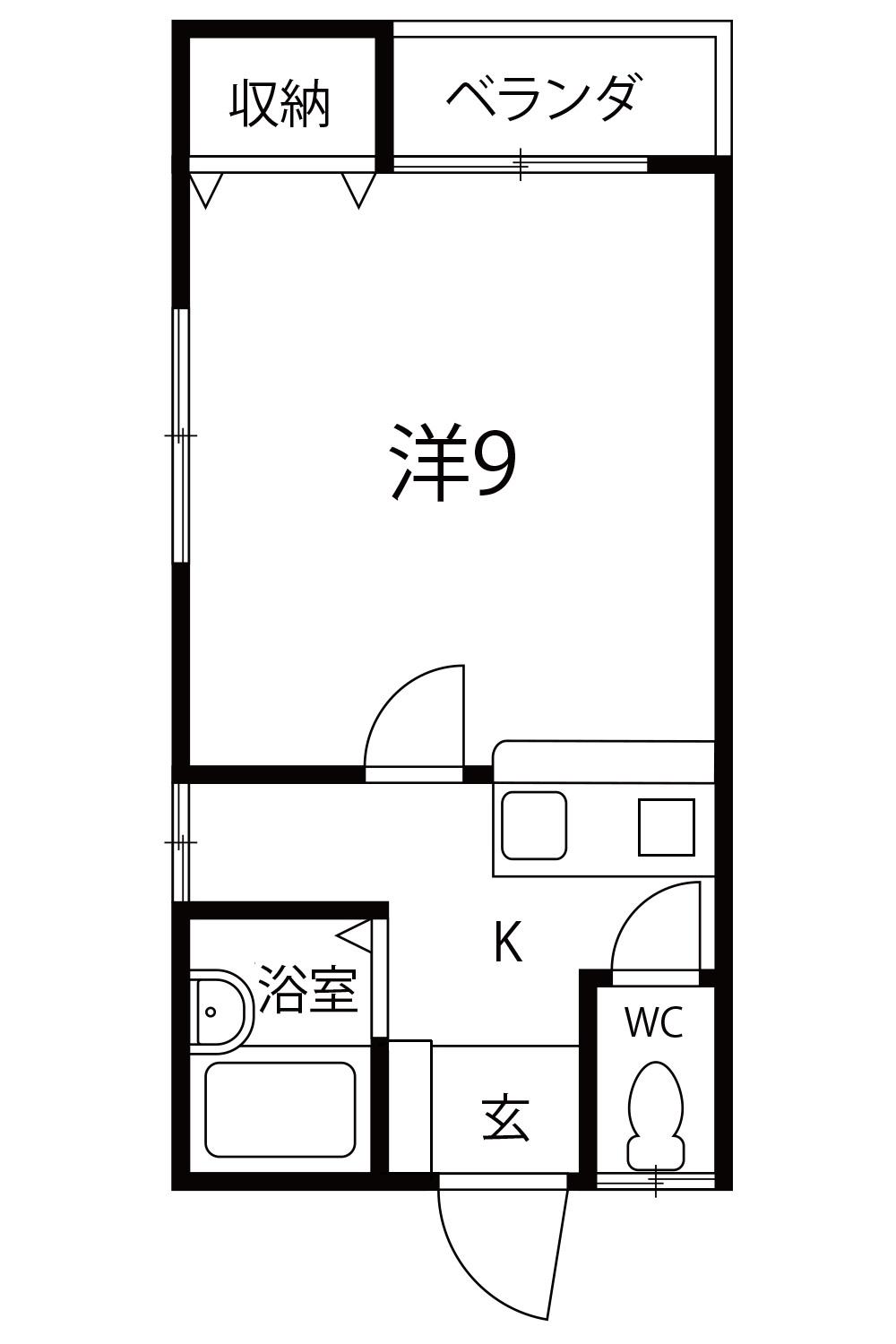 リラックス(1K/2階)の間取り写真