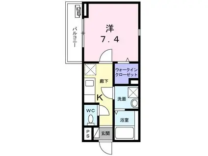 グラン・ルミエール淵野辺(1K/3階)の間取り写真