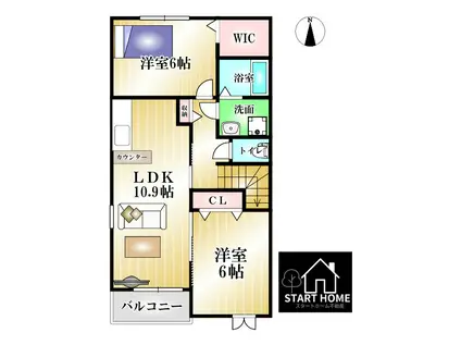 プチメゾンFF I(2LDK/2階)の間取り写真