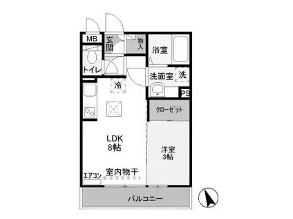 シャトルブラン(1LDK/1階)の間取り写真