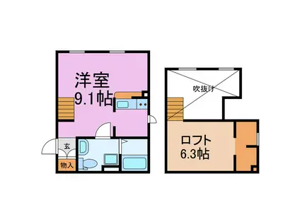 プリマ ラウレアIII(ワンルーム/2階)の間取り写真