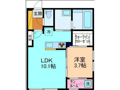 ISARA(1LDK/1階)の間取り写真