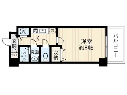 ESTRELA大楠(1K/8階)の間取り写真