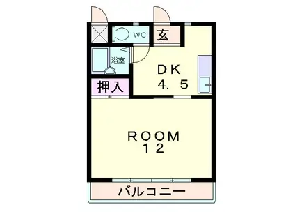 敷島第4マンション(1DK/2階)の間取り写真