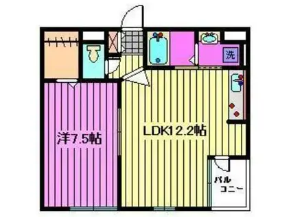 ソフィアメゾン(1LDK/2階)の間取り写真