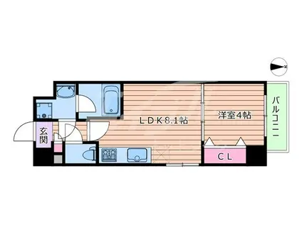 GRANDIA UMEDA ノース(1LDK/6階)の間取り写真