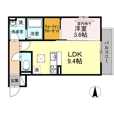 メゾン・ド・ルアール(1LDK/2階)の間取り写真