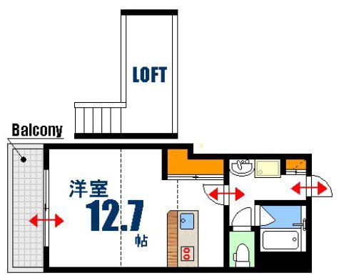 LDOLCE(ワンルーム/3階)の間取り写真
