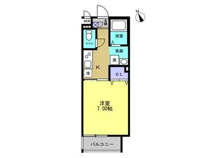 クオーレ福沢町(1K/3階)の間取り写真