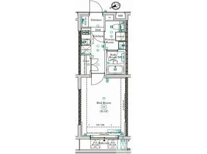 S-FARBE中野松が丘ANNEX(1K/3階)の間取り写真
