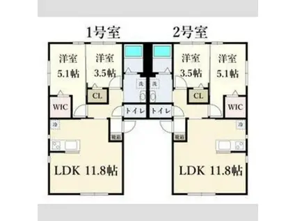 ILOA(2LDK/1階)の間取り写真