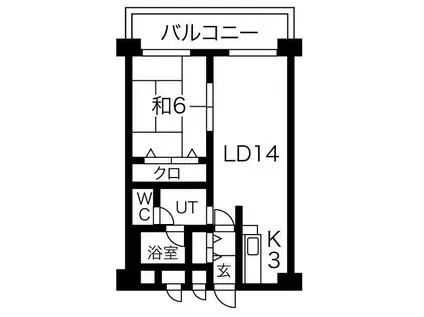 じょうてつドエル真駒内(1LDK/3階)の間取り写真