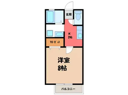 アメニティ(1K/2階)の間取り写真