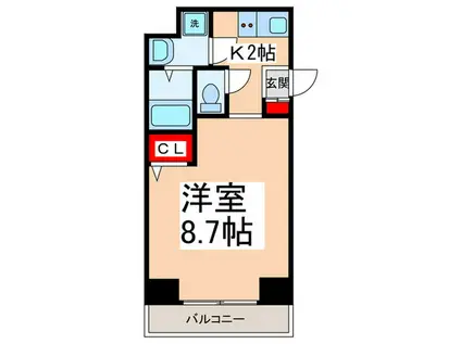 エスタート両国(1K/6階)の間取り写真