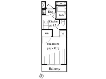 エテルノヨシダ(1K/4階)の間取り写真