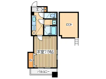 パワーハウスケーワイ(1K/8階)の間取り写真