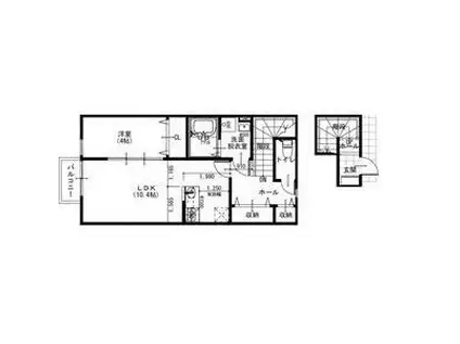 カスタネア栗平2番館(2LDK/2階)の間取り写真