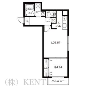 BPRレジデンス二十四軒旧URBAN FLATS二十四軒(1LDK/3階)の間取り写真
