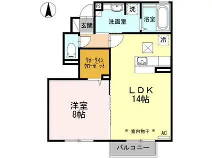 D-ROOM 京和(1LDK/1階)の間取り写真