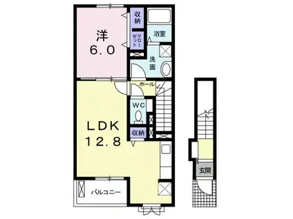 アモーレ(1LDK/2階)の間取り写真