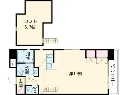 エンバシーコート矢賀(ワンルーム/6階)の間取り写真