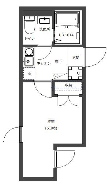 D-STYLE蓮根(1K/3階)の間取り写真