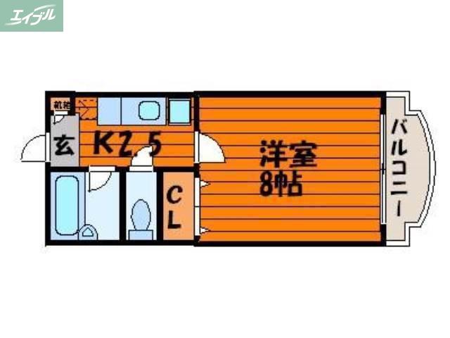 セントリヴィエール南方(1K/3階)の間取り写真