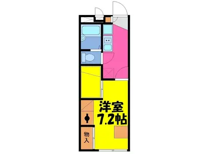 マーテルコサージ12(1K/2階)の間取り写真