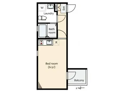 GRANDE北綾瀬イースト(ワンルーム/2階)の間取り写真