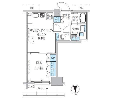 パークアクシス上野三丁目(1LDK/11階)の間取り写真