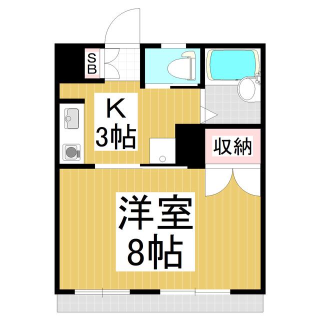 ラ・パーク居町(1K/1階)の間取り写真