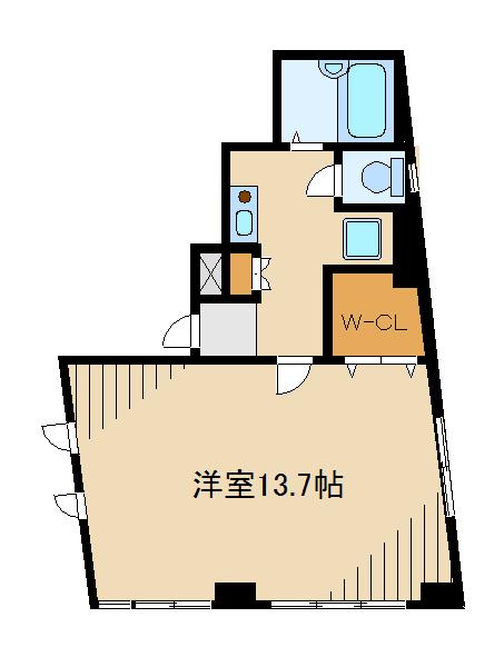 サンゼル田柄II(1K/2階)の間取り写真