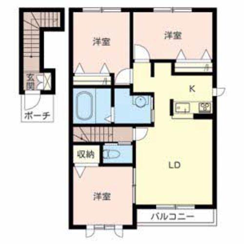 クラヴィエ花水木II(3LDK/2階)の間取り写真